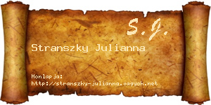 Stranszky Julianna névjegykártya