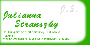 julianna stranszky business card